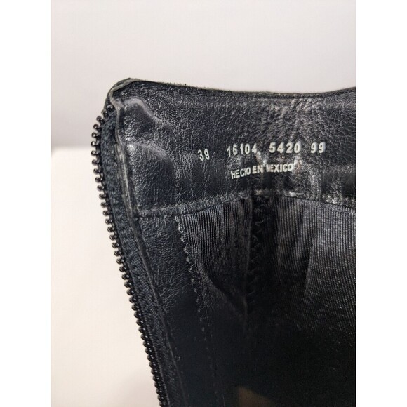 Addict by Bosi Booties Boots Black Leather 39 Buckle Accent Western Cowboy - Picture 8 of 8